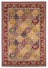 8'x11' Red Machine Woven Traditional Quatrefoil Indoor Area Rug
