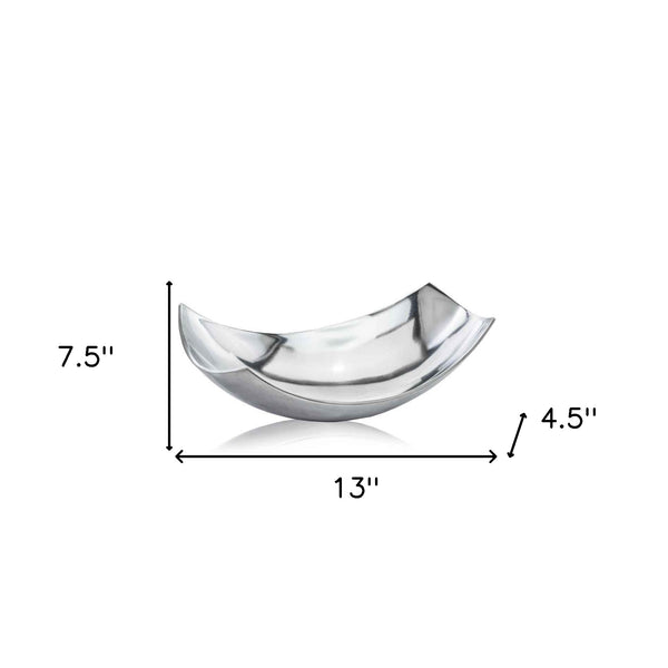 Silver Buffed Small Scoop Bowl