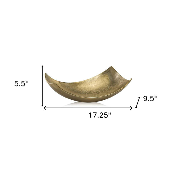 Brushed Gold Large Scoop Bowl