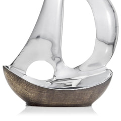 3' x 8' x 12' Buffed and Brown Threads Sailboat