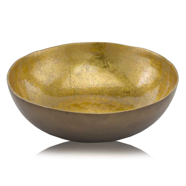 17' x 17' x 4.5' Gold & Bronze Metal Large Round - Bowl