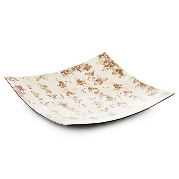 16' x 16' x 3.5' Natural and Gold Bone Square Tray