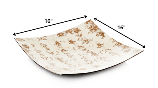 16' x 16' x 3.5' Natural and Gold Bone Square Tray