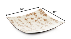 16' x 16' x 3.5' Natural and Gold Bone Square Tray