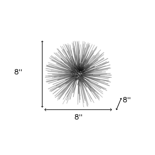 8' x 8' x 8' Silver Medium Spiked Sphere