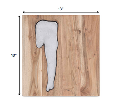 13' x 13' x 1' Silver Natural Wood and Metal Wall Tile