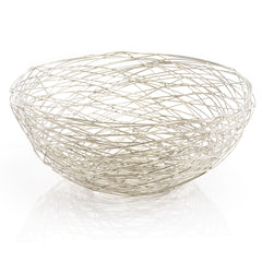 Abstract Silver Wire Centerpiece Bowl