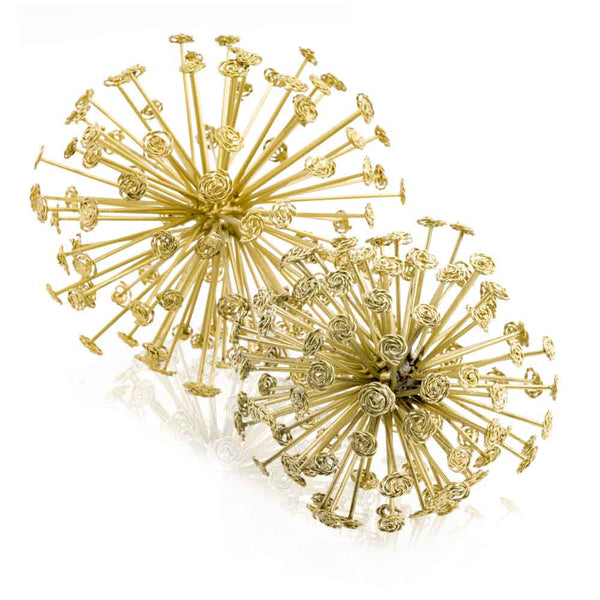 6.5' x 6.5' x 6.5' Gold Starburst Spheres Set of 2