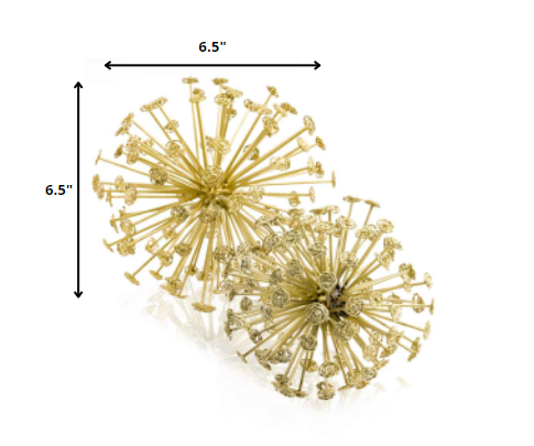 6.5' x 6.5' x 6.5' Gold Starburst Spheres Set of 2