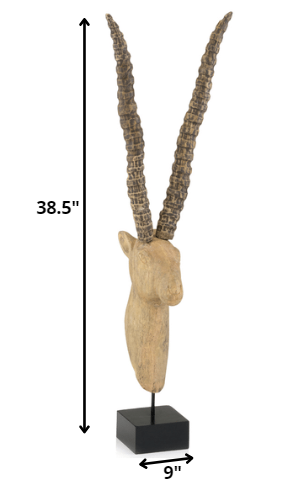 9' x 5' x 38.5' Natural Black Wood Sable on Stand