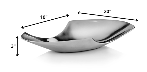 10' x 20' x 3' Buffed Talla Cut Edge Oval Tray