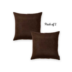 Set of 2 Brown Brushed Twill Decorative Throw Pillow Covers