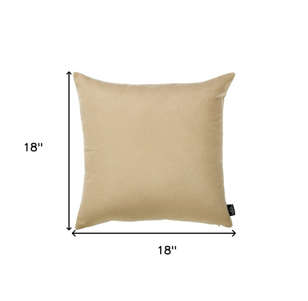 Set of 2 Light Beige Brushed Twill Decorative Throw Pillow Covers