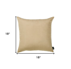 Set of 2 Light Beige Brushed Twill Decorative Throw Pillow Covers