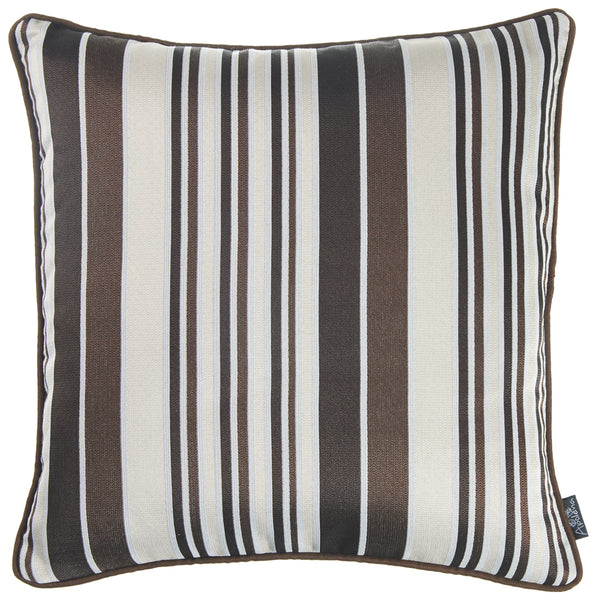 Brown and Tan Variegated Stripe Decorative Throw Pillow Cover