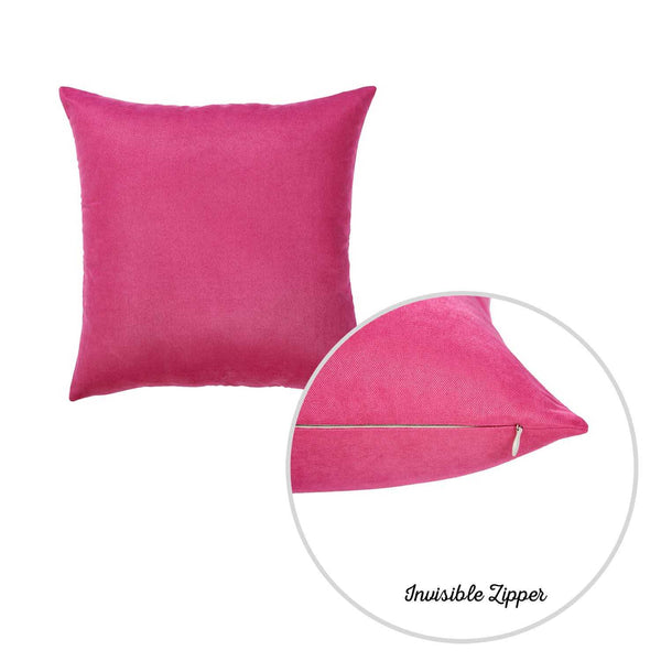 Set of 2 Pink Brushed Twill Decorative Throw Pillow Covers