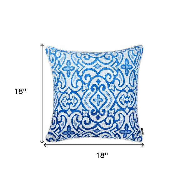 18"x 18" Blue Sky Scroll Decorative Throw Pillow Cover Printed