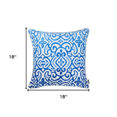 18"x 18" Blue Sky Scroll Decorative Throw Pillow Cover Printed