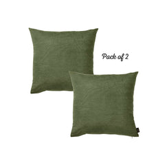 Set of 2 Fern Green Brushed Twill Decorative Throw Pillow Covers