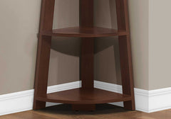 15.5" x 22.5" x 71.25" Cherry Bookcase  Corner Accent Shelf