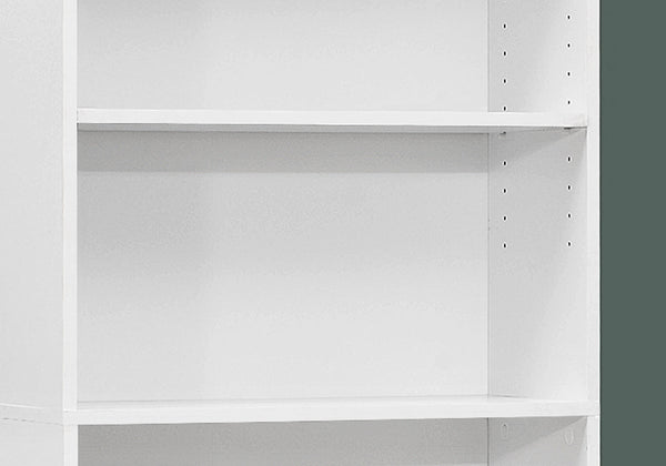 11.75" x 24.75" x 71.25" White 5 Shelves  Bookcase