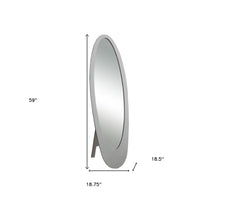 18.5" x 18.75" x 59" Grey Oval Frame  Mirror