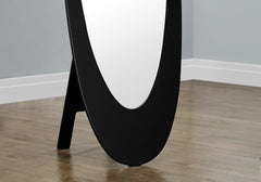 18.5" x 18.75" x 59" Black Oval Frame  Mirror
