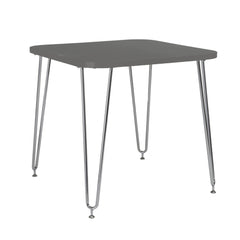 31.5" X 31.5" X 30" Gray Melamine over Particle Board Activity Table with Chrome Legs