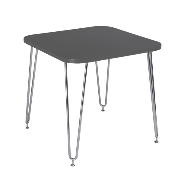 31.5" X 31.5" X 30" Gray Melamine over Particle Board Activity Table with Chrome Legs