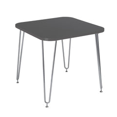 31.5" X 31.5" X 30" Gray Melamine over Particle Board Activity Table with Chrome Legs