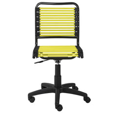 Neon Green Flat Bungie Cord Low Back Rolling Office Chair
