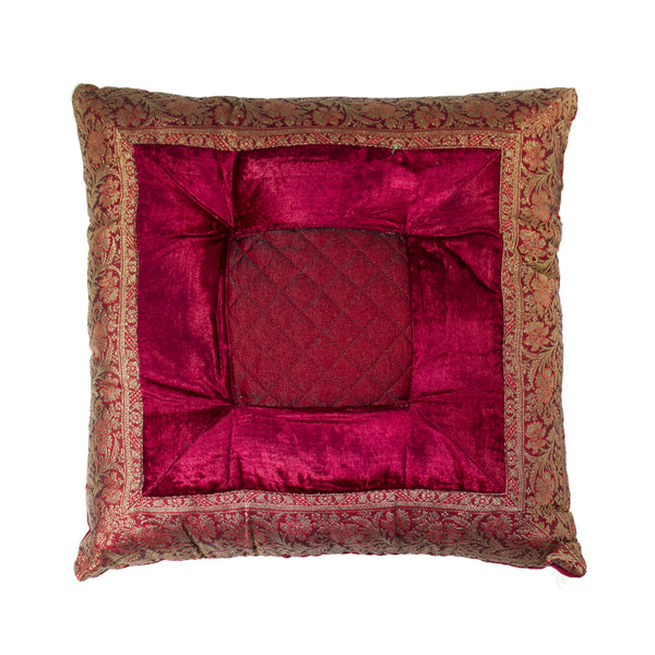 3" x 18" x 18" Silk Burgundy Pillow