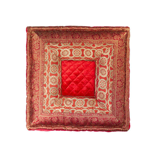 5" x 18" x 18" Silk Red Pillow