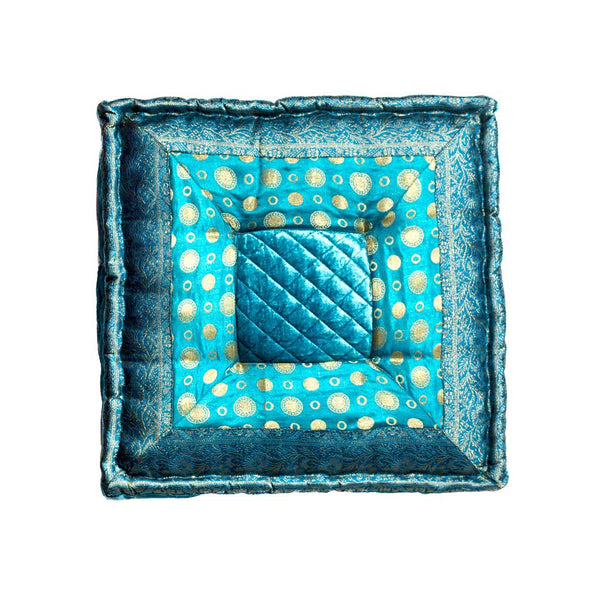 5" x 18" x 18" Silk Turquiose Pillow