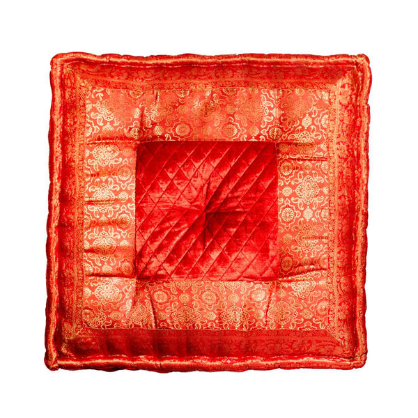 5" x 24" x 24" Silk Red Pillow