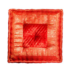 5" x 24" x 24" Silk Red Pillow