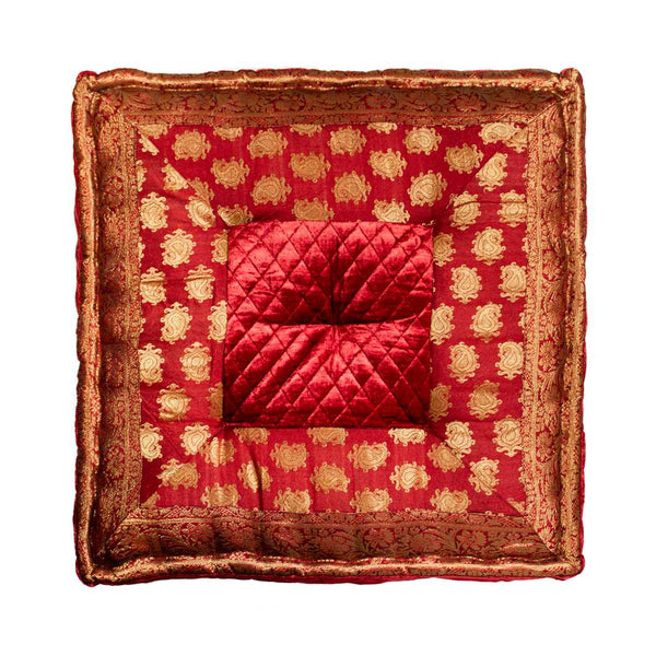 5" x 24" x 24" Silk Burgundy Pillow