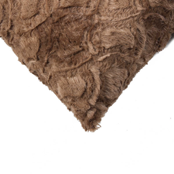 20" x 20" x 5" Acrylic Plush Polyester Polyfill Brown 2 Pack Pillow