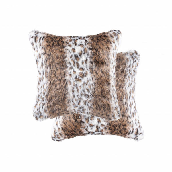 18" x 18" x 5" Acrylic Plush Polyester Polyfill Lynx 2 Pack Pillow