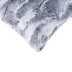 5" x 12" x 20" 100% Natural Rabbit Fur Grey Pillow