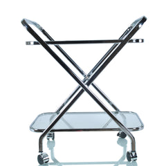 16.5" x 26.25" x 30.5" Chrome XShape  Bar Cart