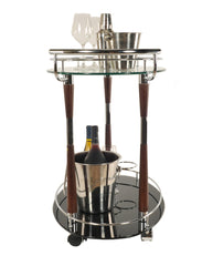 18.75" x 29.75" x 27.375" Chrome Serving Trolley