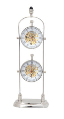 3.75" x 2.5" x 10.5" Brass See Thru Clock Double