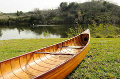 31.5" x 187.5" x 24" Wooden Canoe with Ribs