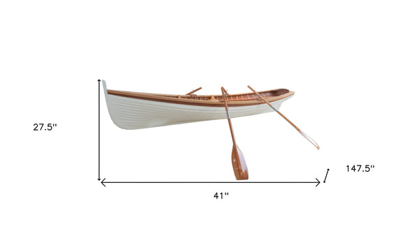 41" x 147.5" x 27.5" Clinker Built Whitehall Row Boat