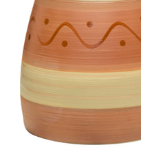 29 Hand Painted Red and Taupe Ceramic Vase