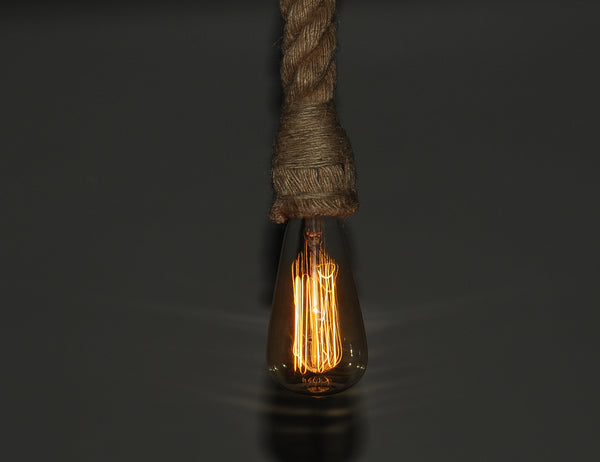 5.5" x 5.5" x 36" Rope Pendant Lamp  Single Bulb