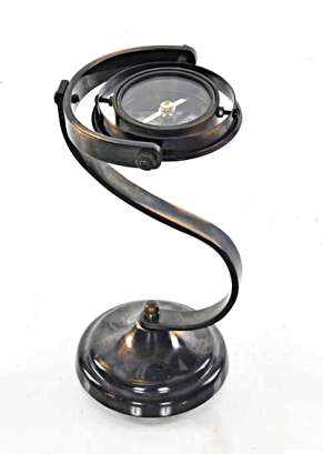 3.5" x 3.5" x 7" Gimbaled Compass on Brass Stand