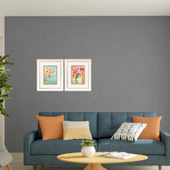 10' X 12' Champagne Gold Color Frame  Pastel Vase (Set of 2)