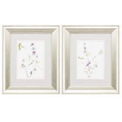 11' X 13' Brushed Silver Frame Branches & Blossoms (Set of 2)